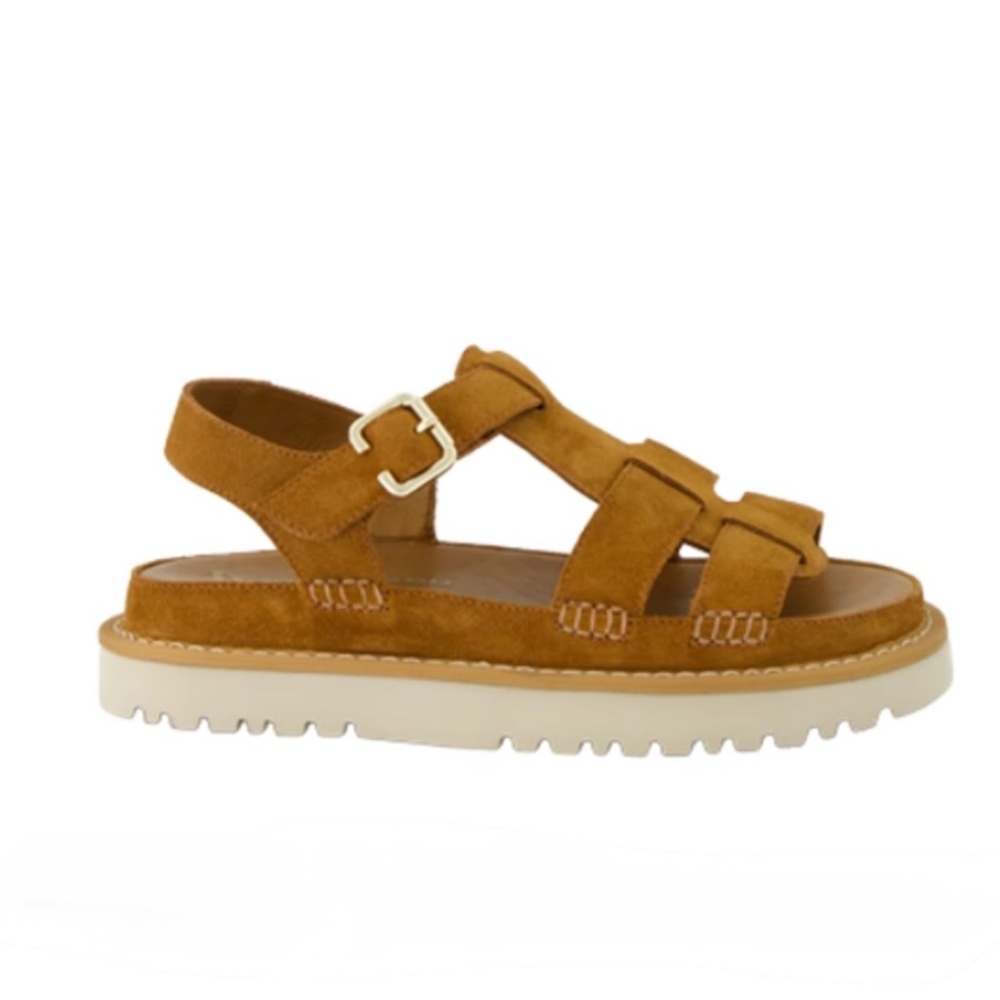 Leather Sandal. Cognac suede leather.  chunky sole. Women’s US  sizes